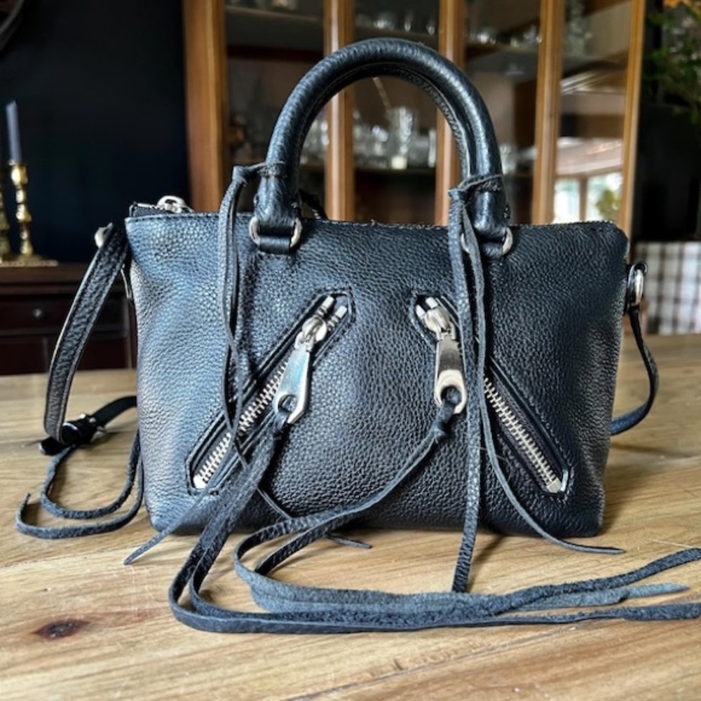 Rebecca Minkoff Black Crossbody Bag with Zipper Accents